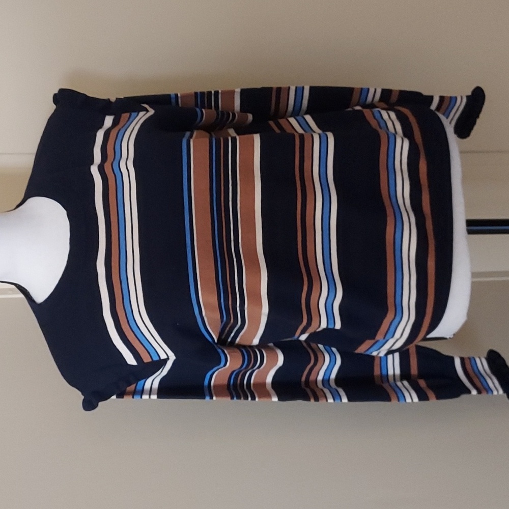 Oasis Striped Sweater - Navy, Brown, White